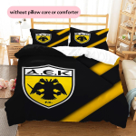 AEK jalgpalliklubi Muster Voodipesu Tekikott Komplekt Kodu Kaunistus Kingitus (1 * tekikott + 2 * padjap&uuml;&uuml;r ilma t&auml;idiseta) 135x200cm yellow