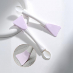Jesireca - 2 in 1 Silicone Face Mask Brush with Spatula With Spoon - Purple & White