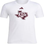 adidas meeste House of Texas A&m University T-s&auml;rk S valge