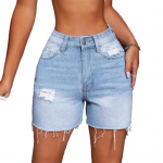 Denim L&uuml;hikesed P&uuml;ksid K&otilde;rge V&ouml;&ouml;kohaga Disain Rebenenud Aukudega Naiste L&uuml;hikesed P&uuml;ksid Taskutega Suvised Elastsed L&uuml;hikesed P&uuml;ksid Igap&auml;evaseks Kandmiseks XXL helesinine v&auml;rv