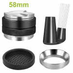 5 tk espressotarvikute komplekt, kohvijaotur ja tampija tasandaja, WDT t&ouml;&ouml;riist ja doseerimiskoonuse komplekt sobib 51/53/58 mm 58mm
