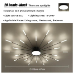 Kaasaegsed Ilutulestiku LED-laevalgustid Kodu Dekoor Elutuba Magamistuba Laevalgustid Lustre Valgustus Must Kuldne Paigaldatud Lambi Kinnitused black 20+1 heads gray