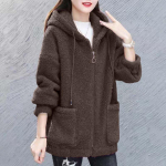 Fliisist ja paksem uus s&uuml;gis-talvine lahtine Korea versioon lukuga kampsun fliisjakk 4XL tumepruun v&auml;rv