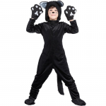 Laste Poisid T&uuml;drukud Loomad Mustad Kassid Kombinesoon M&uuml;tsikomplekt Halloweeni Rollim&auml;ng Kost&uuml;&uuml;m Cosplay Kost&uuml;&uuml;m S must