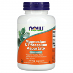 NOW Foods, Magneesium ja Kaalium Aspartaat, 120 Taimset Kapslit