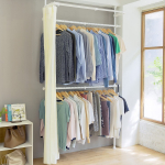 YAMAZEN Pinge-riidepuu 2 riidepuuga, Kogukoormus 62 kg, Lihtne kasutada, Lai x 36 cm s&uuml;gav, Sisaldab riputusraami, Tugev, Kardin, Astmed, Kitsas,