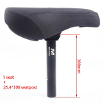 M Juhitud jalgratta sadul bmx ratta sadul BMX sadul ja 25.4mm 27.2mm Sadulapost Sadul ja AL6061 Sadulapost black