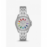 Michael Kors Mini Pilot Baguette Vikerkaarega Pav&eacute; H&otilde;bedane K&auml;ekell MK7368 h&otilde;be