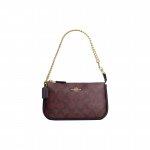 Coach Nolita 19 kuldse logoga klassikaline monogrammiga ketiga piluga l&otilde;uendiga nahast &otilde;lakott naistele, s&uuml;gavpunane CN385-IMFCG Basic Set (Bag+Dust Bag)