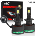 2 tk 60000 lm D3S LED-esitulepirnid D1S D2S D4S D8S D1R D2R D3R D4R D8R 140W Turbo CSP LED Kahekordne Vasktoru Valgusti BMW Benzile Canbus Esitulelatern 6500K D2S/D2R gray