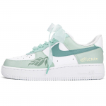 Nike Air Force 1 Slip Resistant, Abrasion Resistant, Lightweight Low top Skateboard Shoes Women's White Green DD8959-100(Team18-AF1) 35.5