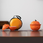Puuviljakujuline kaasaskantav reisimugitass Taecup komplekt Kaasaskantav Kung Fu tee komplekt V&auml;litingimustes telkimine matkamine Hiina tee valmistamine hoiustamiskomplektid orange