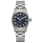 Hamilton Khaki Field Seeria Kvartsliikumine 50M Veekindel Kell Sinine Ketas Roostevabast Terasest K&auml;ev&otilde;ru Unisex Kellad H69401140 Blue Dial black