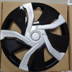 4 tk/komplekt 14-tollised auto rattakatted raudvelgedele, auto rattarummude kate, rattakate, l&auml;ikiv plastik, h&otilde;be-must 14 inch