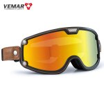 VEMAR Motorcycle full-face helmet goggles Harley vintage windproof and sandproof goggles motorcycle off-road riding helmet goggles Average Size yellow