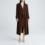Suede Lambskin Nahast K&auml;sit&ouml;&ouml; Naiste Tume Pruun Stiilne Sobivus Trenchcoat Pidulik M tumepruun v&auml;rv
