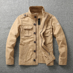 Meeste Jakk Meeste Denim Retro Cargo Jakk V&auml;ljas Taskutega V&auml;litingimustes Vabaaja Mood Matkamise Joped S khaki