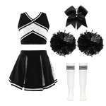 T&uuml;druku Cosplay Cheerleaderi Kost&uuml;&uuml;m Cheerleadingi &Uuml;htne Komplekt Litritega L&uuml;hike Top Seelik Sokkidega Koolit&uuml;drukute Tantsuriiete Komplektid 4 black