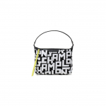 Longchamp Le Pliage Lgp 19 Kangast T&auml;hemustriga &Otilde;lakott Totes Kott Naiste kotid Must Valge 10039412067 Basic Set (Bag)