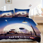 3 tk WALL E inspireeritud voodipesukomplekt, sisaldab 1 tekikotti ja 2 padjap&uuml;&uuml;ri, ilma t&auml;idiseta, pehme ja mugav kodu magamistuba Q099 135x200cm