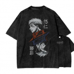Jujutsu Kaisen Itadori Yuji T-s&auml;rk Sukuna Kahekordne Hing Meestele Happepesu &Uuml;legabariidiline Streetwear Anime Puuvillane Vintage &Uuml;laosa T-s&auml;rk M