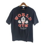 Meeste World Gyms San Diego California Vintage Lihas T-s&auml;rk Suur Suurus Raskekaaluline Kulturism J&otilde;usaali T-s&auml;rk Ikoonilise World Gyms Logoga, T&otilde;stmine 5XL must