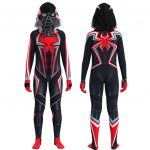 Must Spiderman Cosplay Kost&uuml;&uuml;m Kapuutsiga Bodysuit Halloweeni Karnivali Rollim&auml;ng Lastele ja T&auml;iskasvanutele 120
