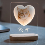 Personaliseeritud Lemmiklooma Foto M&auml;lestusplaat Kohandatud Koer Kass Meenutusm&auml;rk Lemmiklooma Kaotus Kaastundlik Kingitus M&auml;lestusese Karvane S&otilde;ber Seinakujundus (as the picture,single warm light)