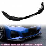 L&auml;ikiv must auto esikaitseraua splitteri huul BMW 3. seeriale G20 G21 320i 330i 2019-2022 M Sport Difuusori kaitse kerekomplekti kate Glossy Black
