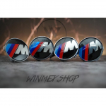 4 musta BMW M Power valuvelje keskkorgi komplekt 68mm