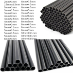 8 tk/partii Uus 3K s&uuml;sinikkiust toru 2mm/3mm/4mm/5mm/6MM/7MM/8MM/10MM Quadcopteri Multicoptori jaoks (500 mm) 2x1mm black