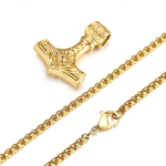 Vnox Vintage Meeste Norra Viikingi Kaelaehted, Rock Punk Retro Thor Mjolniri Haamri Ripats, Skandinaavia Noodi Amulett Ruuni Kaelaehted beige