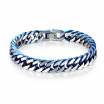 Roostevabast terasest sinine Kuuba keti k&auml;ev&otilde;ru Moodne Hip Hop Kuuba k&auml;ev&otilde;ru Ehted meestele 22 CM&Cuban Bracelet sinine