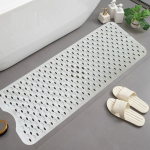 Eriti pikk 40*100 libisemisvastane PVC vannitoavaip iminappadega Triibulise mustriga L&auml;bipaistev tagak&uuml;lg 1,5 mm paksusega vanni jaoks (White,40*100cm [cross-border selling]]) valge