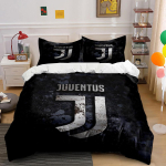 Must Juventuse Logo Voodipesu Komplekt Voodipesu Tekikott Komplekt Tekikott Padjap&uuml;&uuml;rid (1 * Tekikott 2 * Padjap&uuml;&uuml;rid ilma tekikotita) 135x200cm black