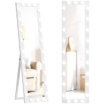 T&auml;ispikk peegel 150x40 cm LED-peegel 24 lambiga, 3 valgustooni, iseseisev v&otilde;i toetav, valge 40 x 4 x 150 cm valge