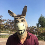 T&auml;iskasvanute Hirmutav Naljakas Eesli Hobuse Pea Lateksmask Cosplay Loomaaia Rekvisiidid Loomamask Kost&uuml;&uuml;mipeo Mask Karnevali Peo Riidessepanek Kingitus One Size
