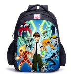 Ben10 Teismeline H&auml;kker Klassikaline Must Koolikott Poistele V&auml;hendab Koormust Seljakott Algkooli &Otilde;pilaste Igap&auml;evane Koolikott black-small blue