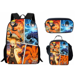 Tr&uuml;kitud &Otilde;pilase Koolikott Kolmeosaline Komplekt, Multikakujuline Seljakott L&otilde;unakott Pliiatsikott 16inch backpack + meal bag + pencil case