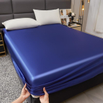 Veekindel Sile Siidine Pinguldatud Linalina &Uuml;he Kahekohalise Queen King Voodi jaoks Siidine Madratsikaitse Naistele Lastele Perele 90x200cm 1pc waterproof blue