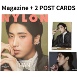 NYLON JAPAN Oktoober 2026 Ajakirja Kaas HAN(Hulkuvad lapsed)  Mini fotokaardiga  T&auml;iesti uus EELTELLIMUS SET / Magazine + 2 POST CARDS black