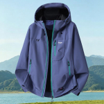 Meeste Suurus Suurem Veekindel Kapuutsiga Tuulejope, V&auml;litingimustes Matkamine Vihmamantel 5XL‑12XL 9XL(130kg-140kg) lilla