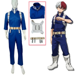 Todoroki Shoto Anime Cosplay Kost&uuml;&uuml;m Jumpsuitid Rihmad Aksessuaar V&ouml;&ouml; Parukas Komplekt Halloweeni Peo M&auml;ngur&otilde;ivad Naisele Mehele XXL blue