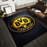 Borussia Dortmundi logo vaip: Libisemiskindel vaip, sobib elutoa ja magamistoa diivanite ette 80x120cm( 31x47in)