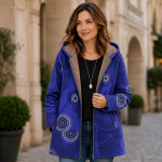 Moodne Naiste Boho Mandala Prindiga Kapuutsiga Mantel, Fliisvoodriga T&auml;ispikk T&otilde;mblukuga Keskmise Pikkusega Soe Jakk, Pehme Mugav &Uuml;ler&otilde;ivas Taskutega Naistele 4XL