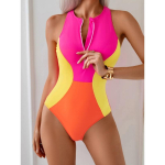 2026 Uus Spleissitud V&auml;rvi T&otilde;mblukuga &Uuml;hes T&uuml;kis Ujumistrikoo Naistele Spordiuudised Naiste Bodysuit Monokini Ujumisriided Suvine Rannariietus M pink