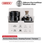 HiBREW H4C Kaasaskantav Espresso Kohvimasin 51MM v&otilde;i 58MM Barista P&otilde;hjadeta Komplekt IMS Filtrikorv Nes DG Kapsel 3 58mm Bottomless Kit China