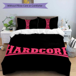 3 tk HARDCORE LOGO mustriga voodipesukomplekt tekikottide komplekt sisaldab tekikotti ja padjap&uuml;&uuml;re, t&auml;iuslik aastaringselt magamistoa kaunistus ja kingitus 140cmx210cm