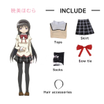 Kaname Madoka Akemi Homura Cosplay Kost&uuml;&uuml;m Koolivorm Puella Magi Madoka Magica T&auml;iskasvanud Anime Halloweeni Kost&uuml;&uuml;mid Naised M&auml;ng L black