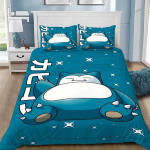 Multikas tekikate padjap&uuml;&uuml;r Voodipesu komplekt Kawaii SnorlaxS T&auml;iskasvanud Poiss T&uuml;druk Magamistoa kaunistus Lapsed &Uuml;hekohaline Kahekohaline Suur suurus 135x200cm 2pcs